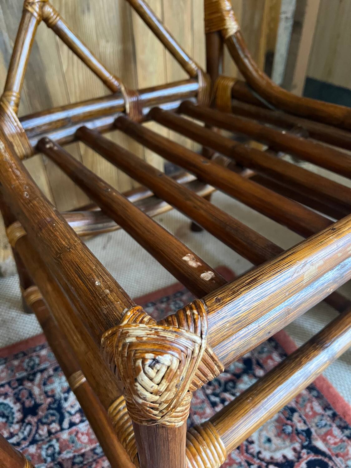 pair of bamboo chairs