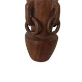 Vase en bois sculpté dans la masse 1950