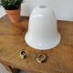 Lampadaire art déco Mazda chrome bois opaline