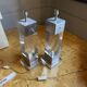 Pair of Plexiglass & Brushed Steel Lamps, Charles Hollis Jones, 1970s