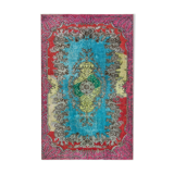 Hand-knotted distressed oriental 1980s 180 cm x 280 cm multicolor carpet