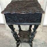 Ethnic carved wooden worker's furniture