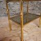 Coffee Table Maison Jansen Style - Brass & Smoked Glass - 1970