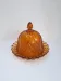 Butter dish or glass cheese dome in amber