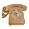 Telephone à cadran couleur ivoire vintage années 70