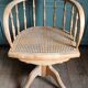 Fauteuil de bureau américain "capitaine" en chêne & cannage, vers 1900