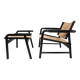 WK Möbel Leather Lounge Chair with Ottoman – Attributed to Hans Eichenberge