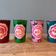 Set of 4 hand-painted stainless steel cups