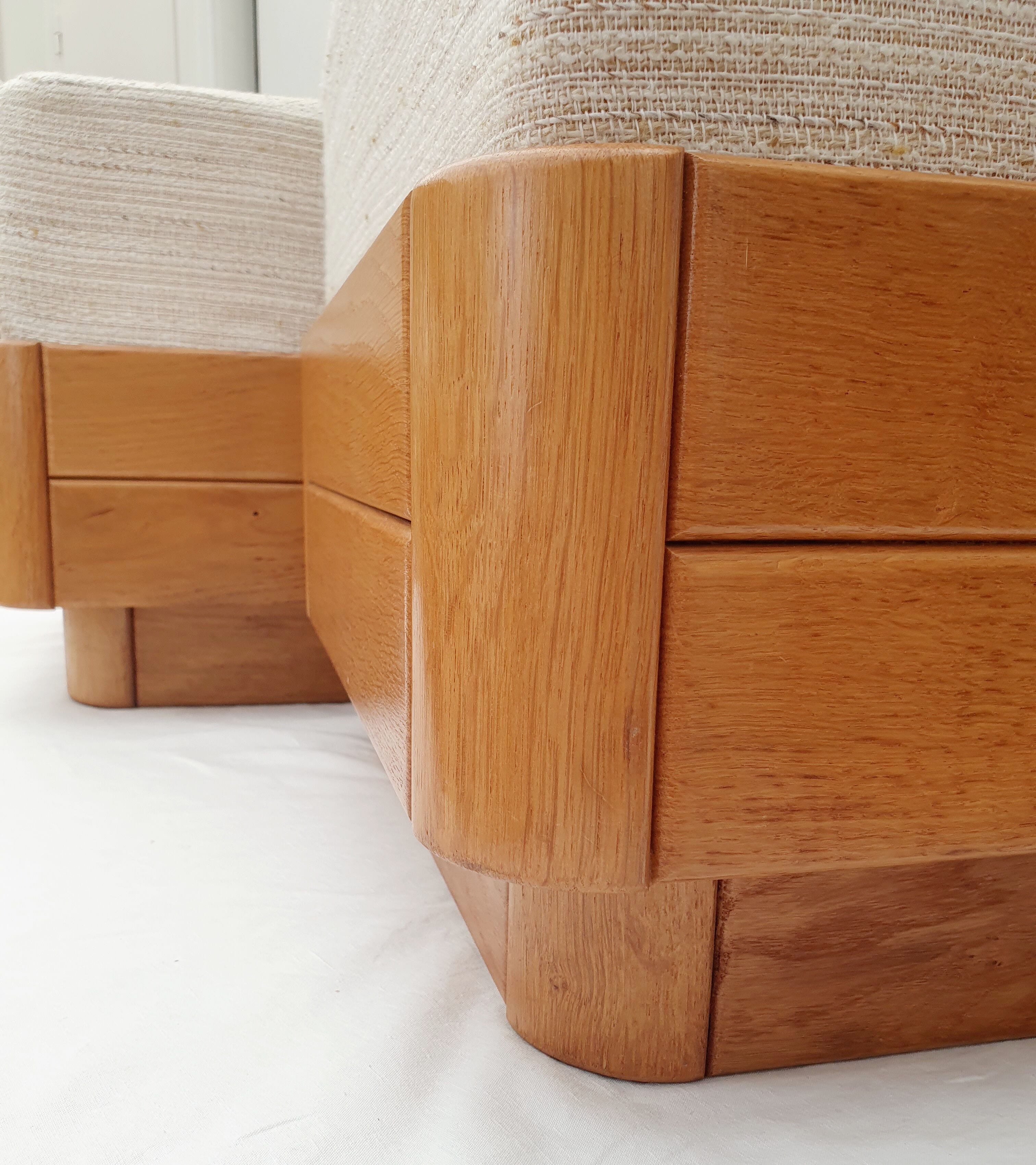 Pouf en bois d'orme