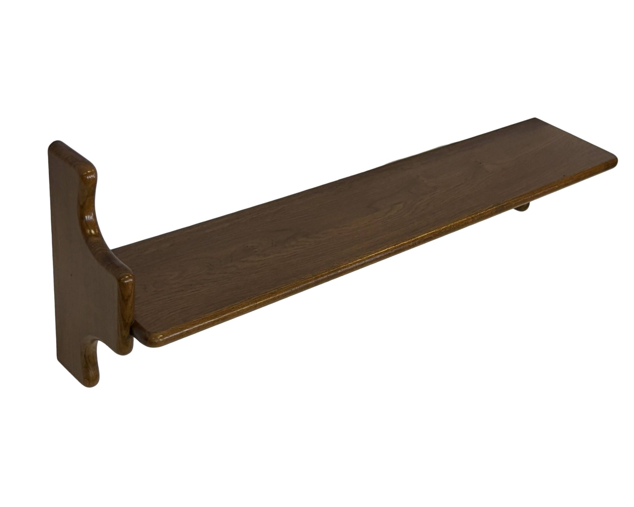 Vintage wooden wall shelve rack bookshelf in oak wood minimalist