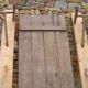 Rustic tray table with 2 trestles and 2 benches