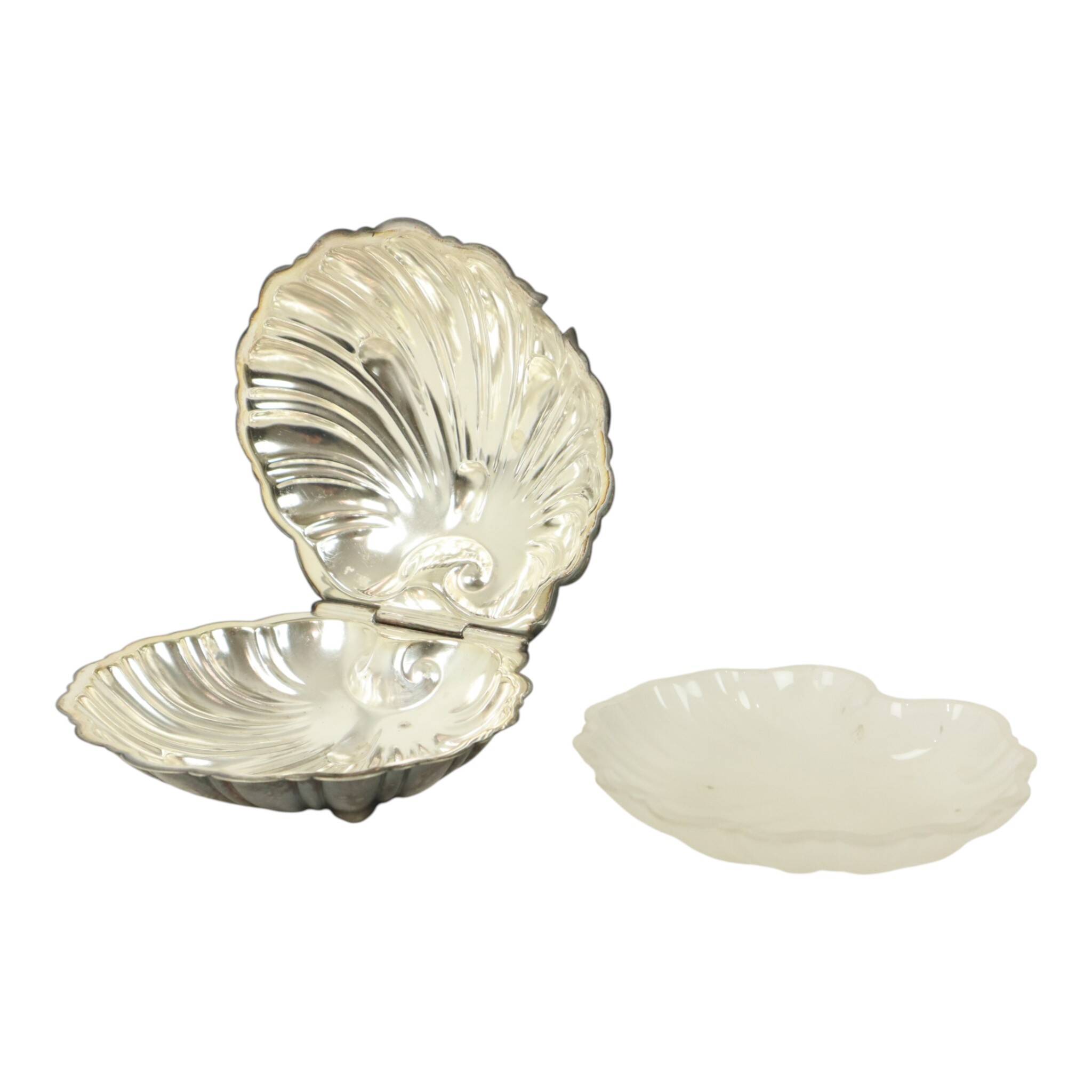 Silver-Plated Shell Butter Dish Caviar Holder Made in England