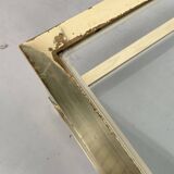 Table basse lucite, laiton et verre années 70