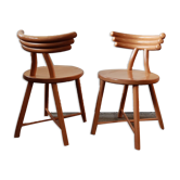 Chaises en bois organiques vintage