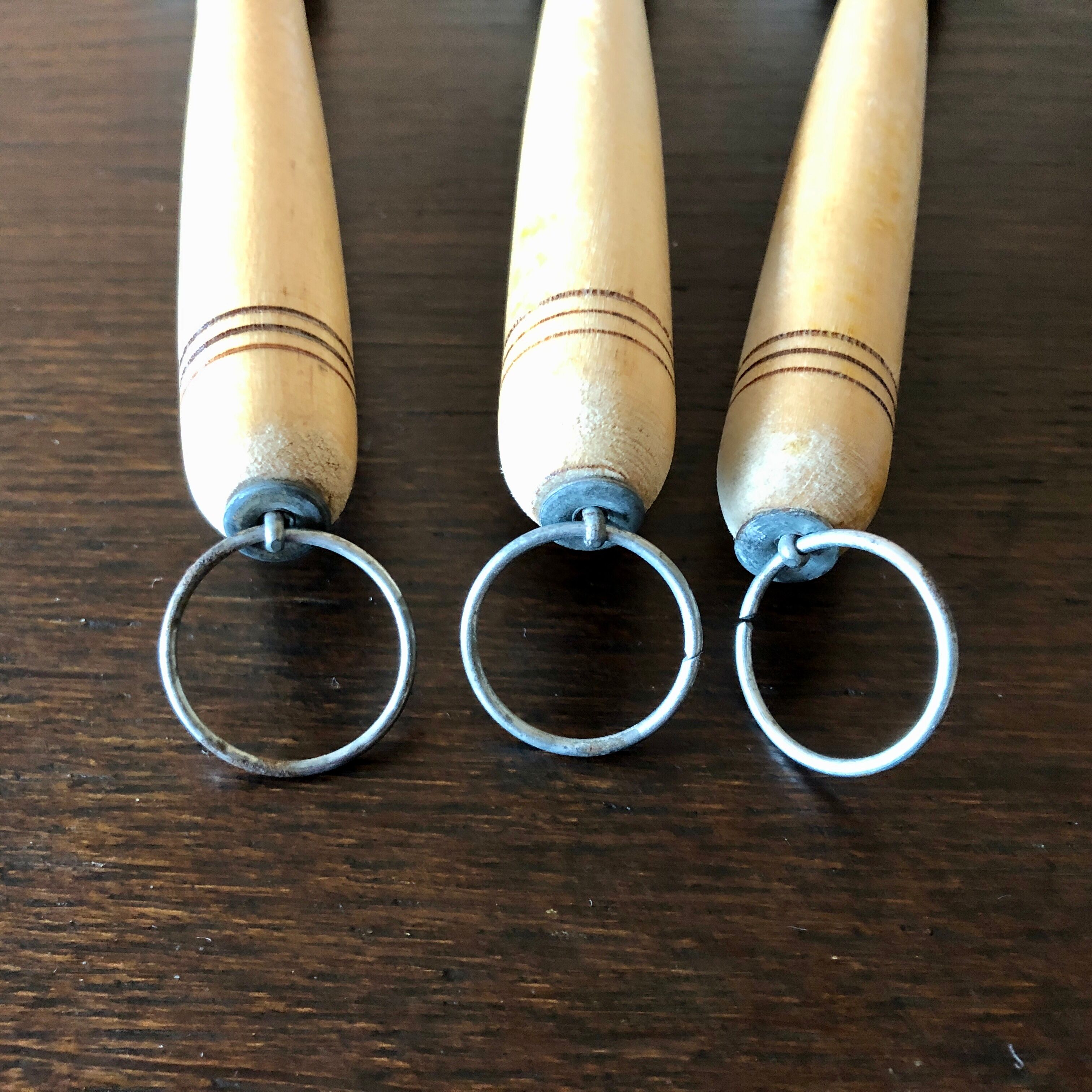 Lot de 3 ustensiles de cuisine artisanal décoratif faïence de Wloclawek Pologne
