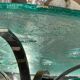Paire de tables basses rondes, verre, ca 1970