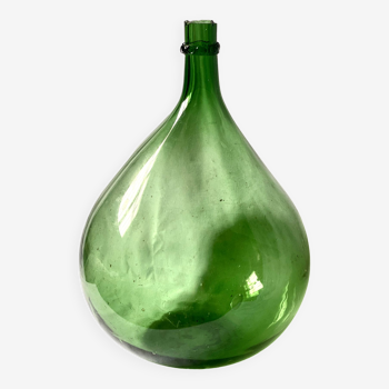 Dame jeanne ancienne  en verre vert