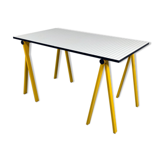 Yellow "Trestle" desk by Rodney Kinsman for Bieffeplast, 1980