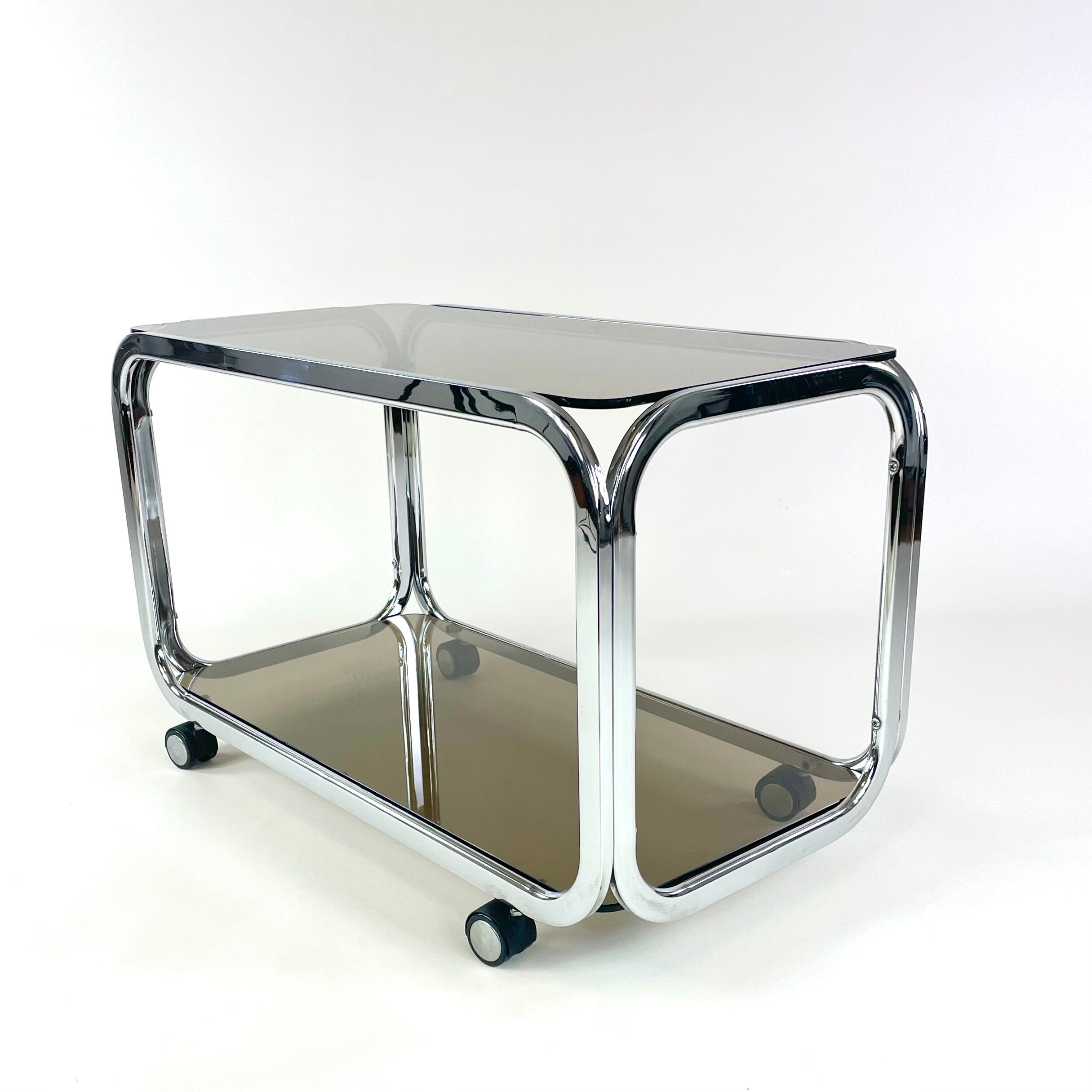 Seventies tubular serving trolley