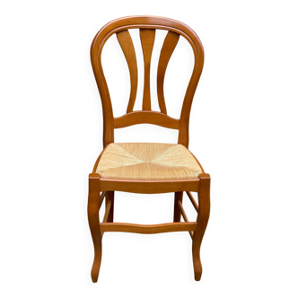 Chaise en bois massif paillées Louis Philippe