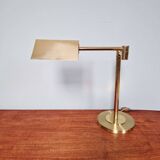Lampe de bureau articulée en laiton, Boulanger (Belgique), 1970-80