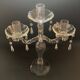 Antique twisted blown glass candle holder – 3 arms with tassels