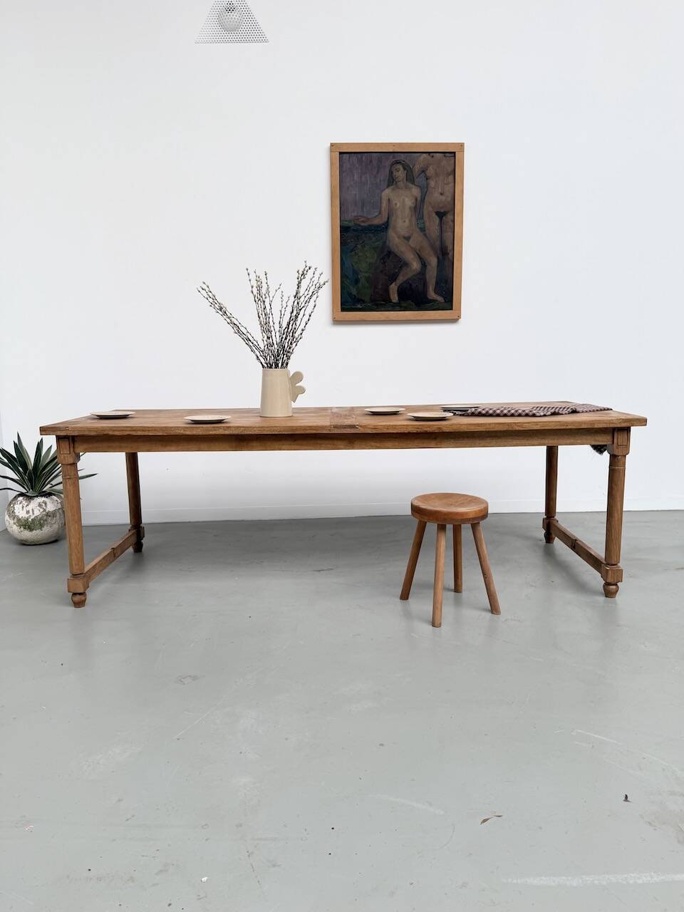 XL beech farmhouse table