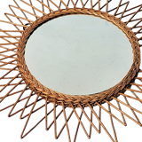 Vintage rattan sun mirror 65 cm