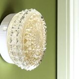 Pair glass flush mounted lamps