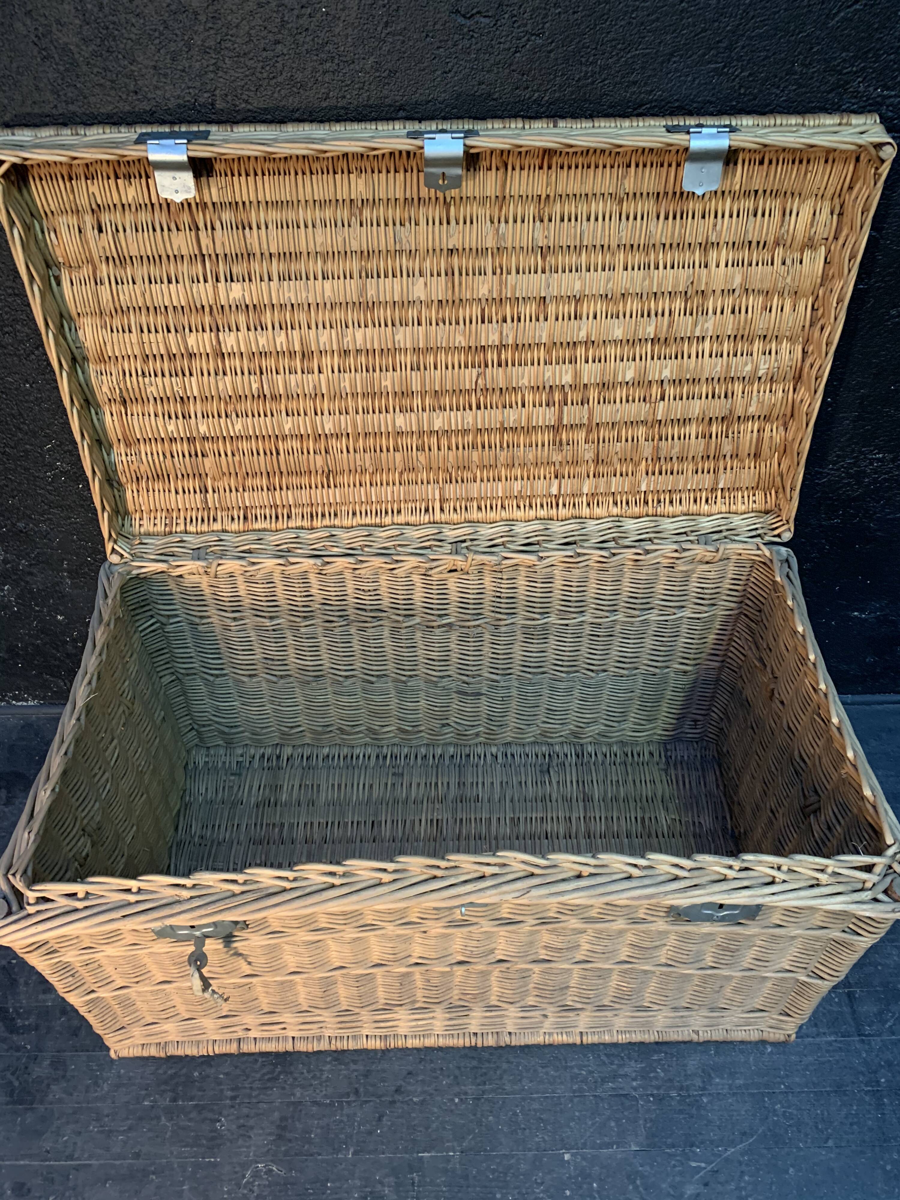 Old wicker trunk