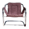 Chaise longue d'appoint chromée postmoderne