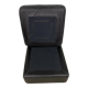 Pouf en cuir noir