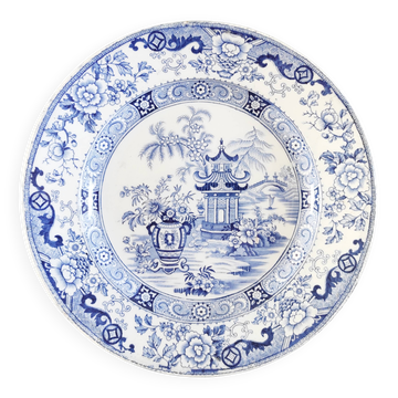 Japanese pagoda plate, Creil and Montereau, 19th century