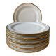 Series of 10 antique flat plates in Limoges porcelain