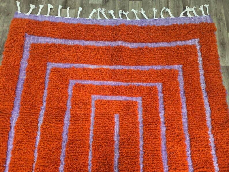 Traditional handmade pure wool Berber rug size 2/3 m