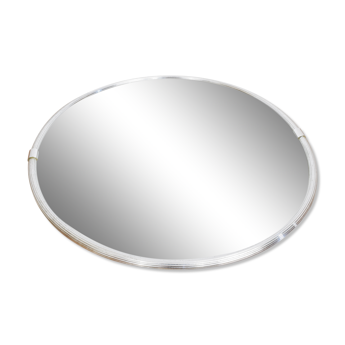 Mid-Century Round Italian Chrome Frame Mirror, 1960s