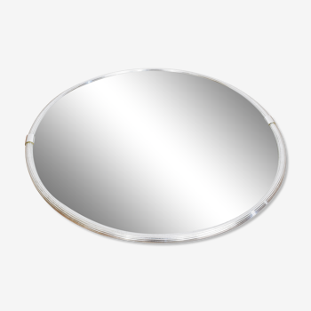 Mid-Century Round Italian Chrome Frame Mirror, 1960s