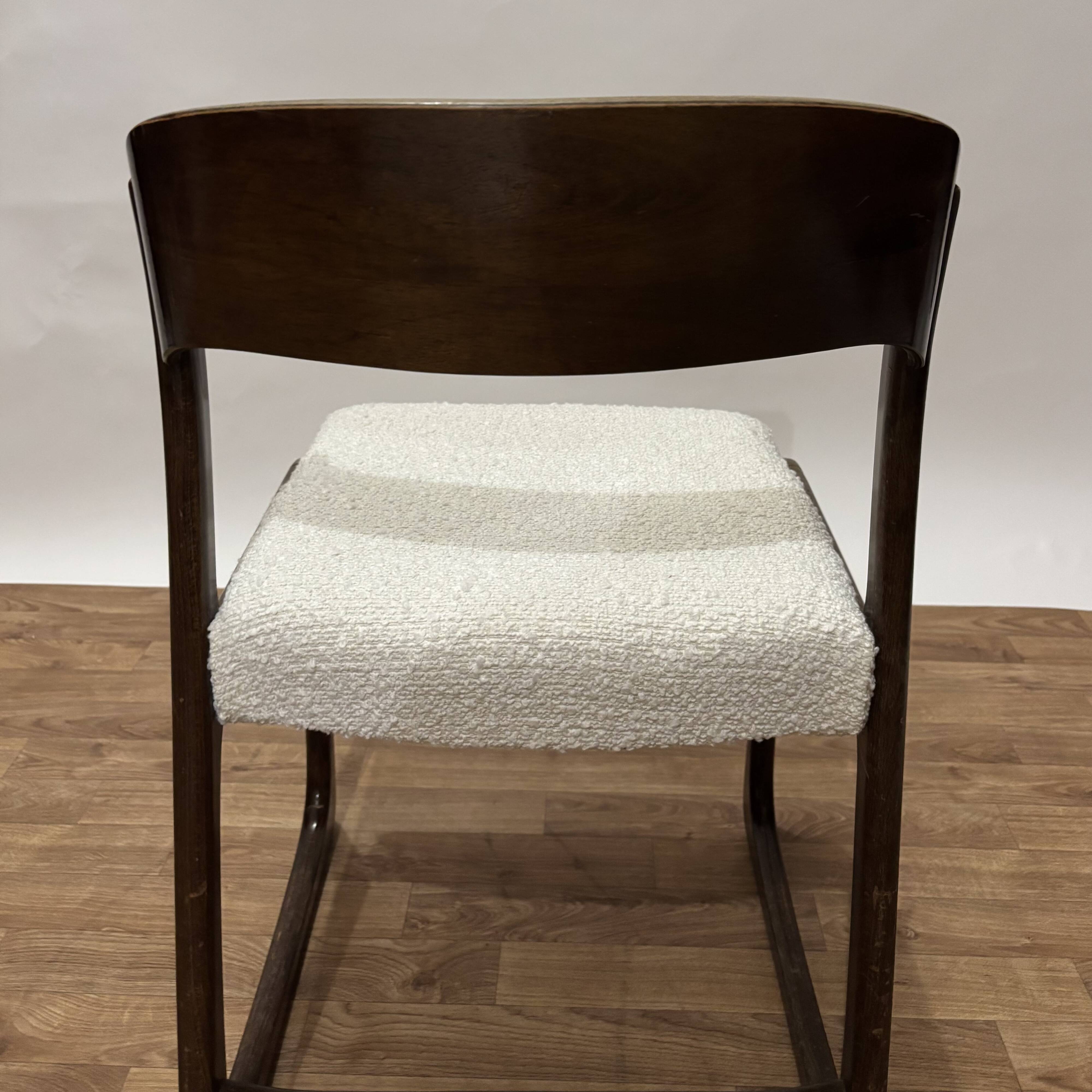Baumann sleigh chair reupholstered in terry cloth