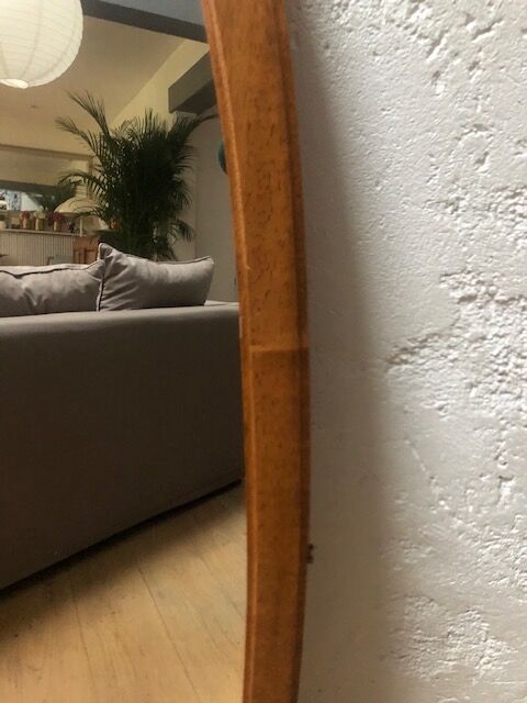 Wooden oval mirror 48x127cm