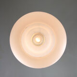 Vintage Chrome & Opaline Pendant Lamp, 1980s