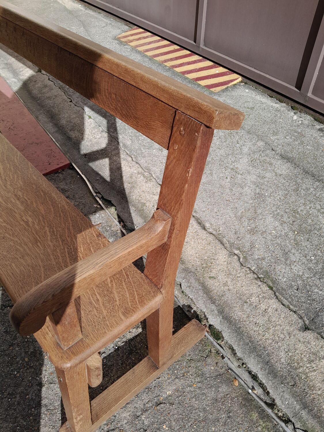 Light solid oak bench