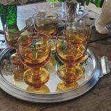 Verres à pied 70's ambré