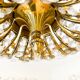 Suspension vintage Palwa en laiton massif & cristal