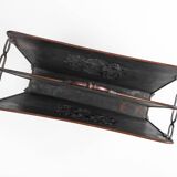 Mid-century magazine rack in hammered copper, France ca. 1900