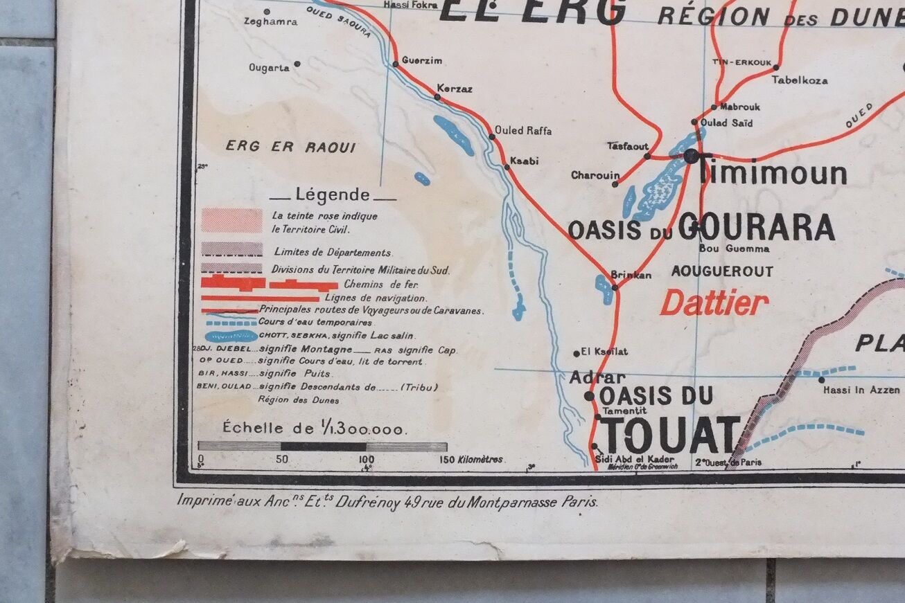 Vintage Vidal Lablache Algeria Tunisia No. 11 school map