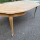 Round extendable dining table Louis XV stripped in solid cherry wood 1960