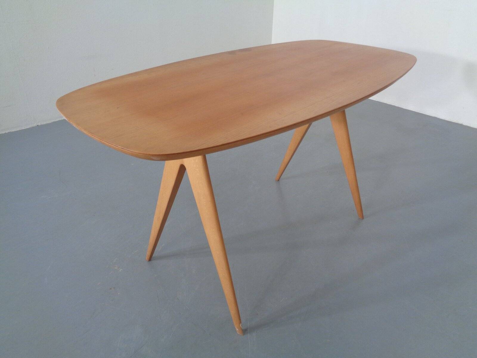 Italian Beech Side Table, 1960s