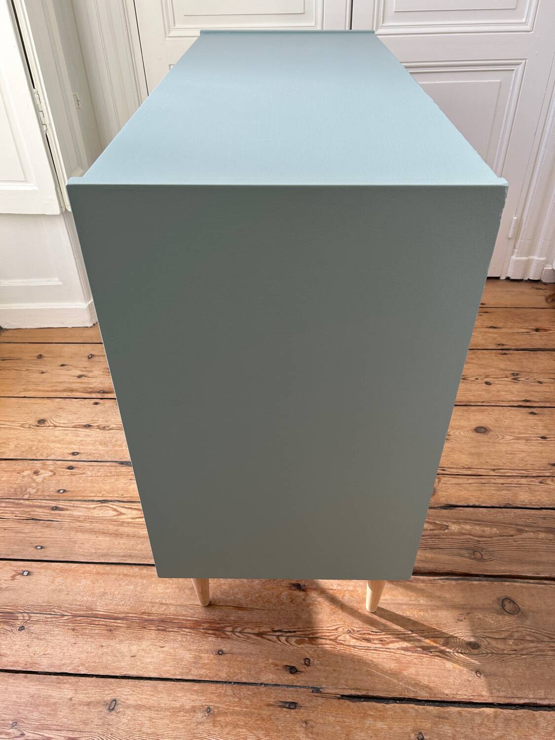 Vintage sideboard revisited in Almond Sarah Lavoine collection (Resources)