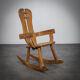 Brutalist Oak Rocking Chair by De Puydt, 1970s