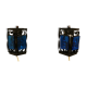 Wall lamps made of black cast iron and handmade thick pressed blue glass